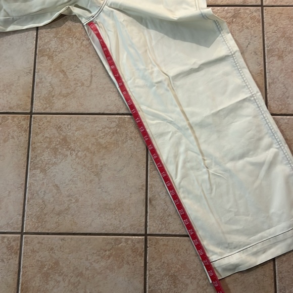 NWT Madewell Button-Tab Wide-Legs Pants Antique Cream, Sz 6 - Picture 13 of 14